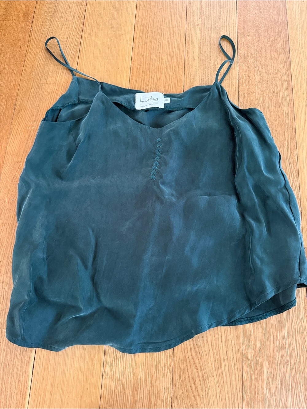 Lovers + Friends Deep Teal Satin Camisole